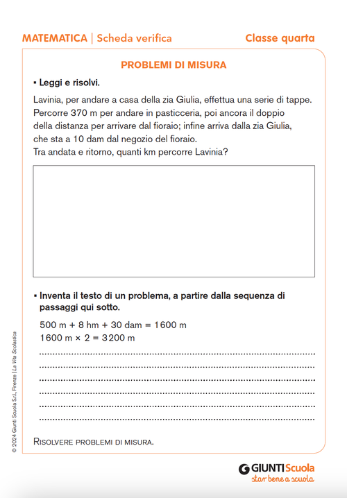 Problemi di misura | Giunti Scuola Problemi di misura | Giunti Scuola