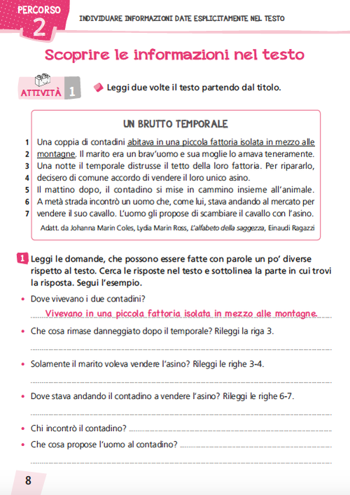 Individuare informazioni | Invalsi III | Giunti Scuola