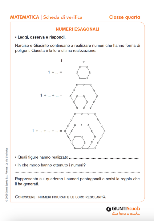 Numeri esagonali | Giunti Scuola Numeri esagonali | Giunti Scuola