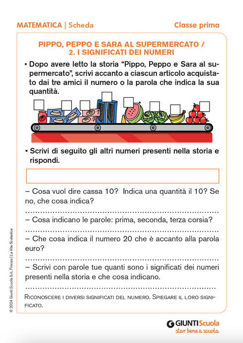 Pippo, Peppo e Sara al supermercato / 2. I significati dei numeri | Giunti Scuola Pippo, Peppo e Sara al supermercato / 2. I significati dei numeri | Giunti Scuola