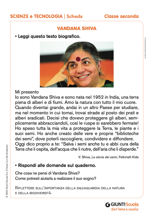 Vandana Shiva | Giunti Scuola Vandana Shiva | Giunti Scuola