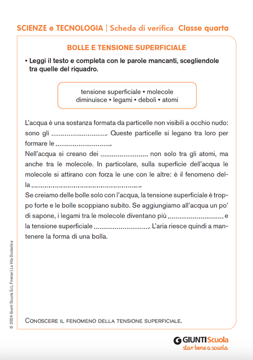 Bolle e tensione superficiale | Giunti Scuola Bolle e tensione superficiale | Giunti Scuola