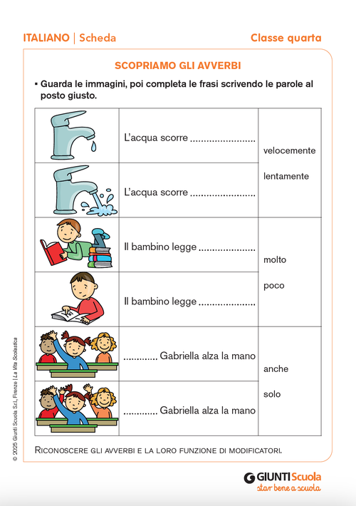 Scopriamo gli avverbi | Giunti Scuola Scopriamo gli avverbi | Giunti Scuola