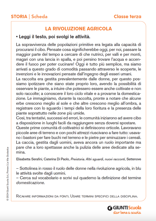 La rivoluzione agricola | Giunti Scuola La rivoluzione agricola | Giunti Scuola