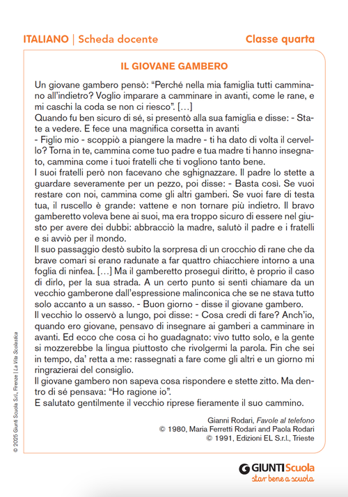Il giovane gambero | Giunti Scuola Il giovane gambero | Giunti Scuola