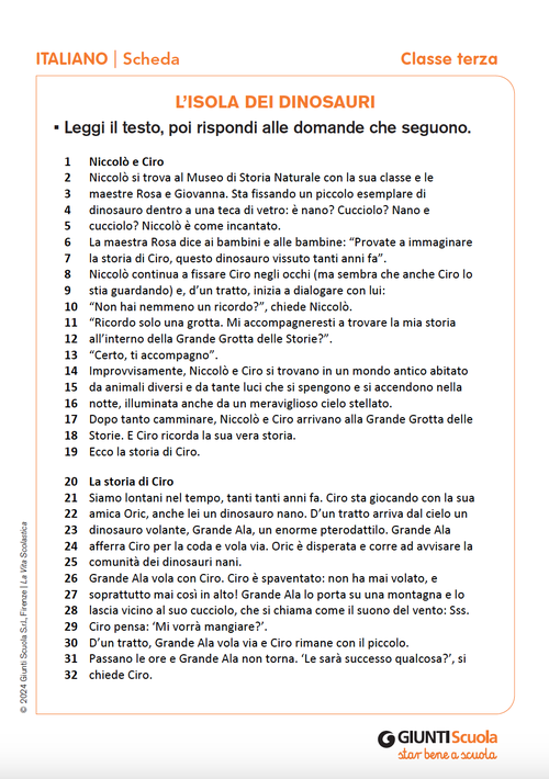 L’isola dei dinosauri | Giunti Scuola L’isola dei dinosauri | Giunti Scuola