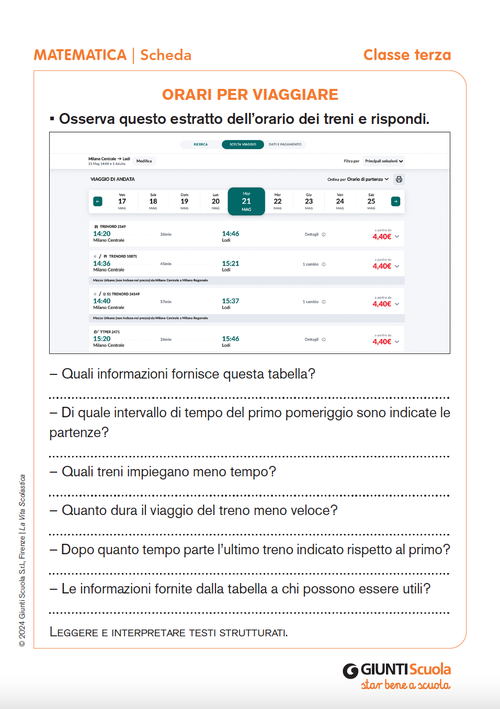 Orari per viaggiare | Giunti Scuola Orari per viaggiare | Giunti Scuola