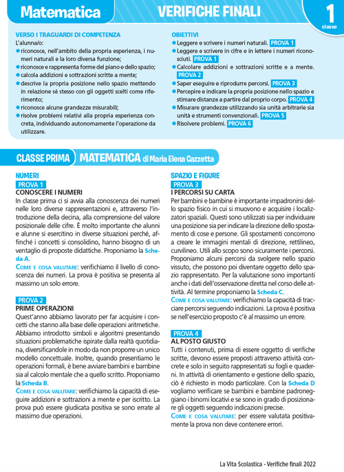 Guida alle verifiche finali | Matematica 1 | Giunti Scuola Guida alle verifiche finali | Matematica 1 | Giunti Scuola