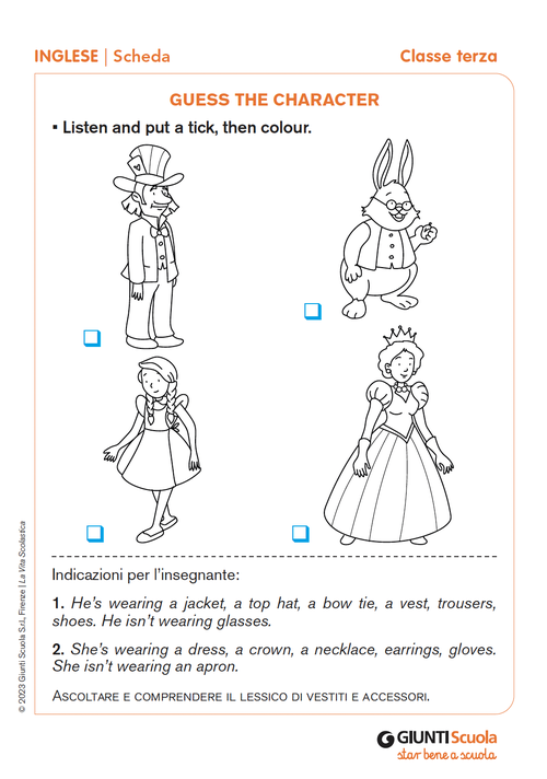 Guess the character | Giunti Scuola Guess the character | Giunti Scuola