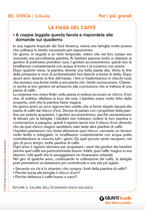 La fiaba del caffè | Giunti Scuola La fiaba del caffè | Giunti Scuola