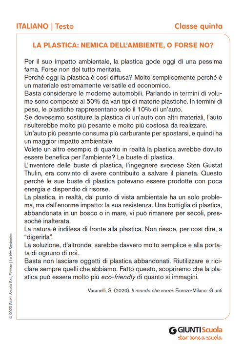 La plastica: nemica dell’ambiente, o forse no? | Giunti Scuola La plastica: nemica dell’ambiente, o forse no? | Giunti Scuola