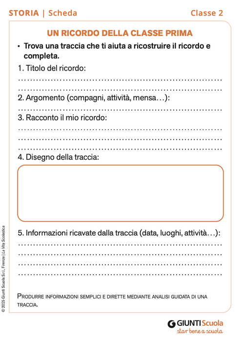 Un ricordo della classe prima | Giunti Scuola Un ricordo della classe prima | Giunti Scuola