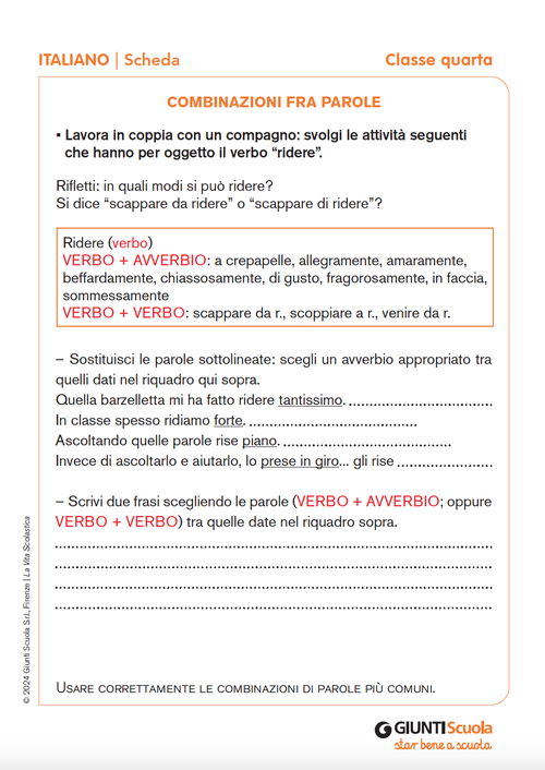 Combinazioni fra parole | Giunti Scuola Combinazioni fra parole | Giunti Scuola