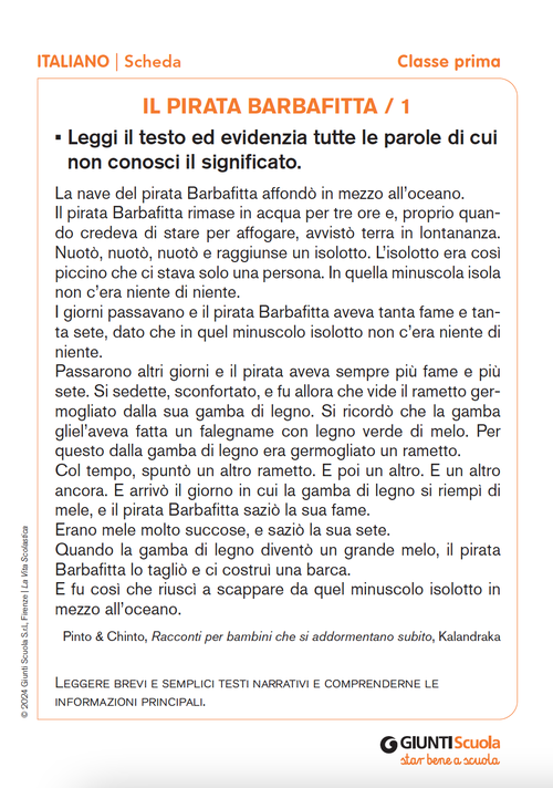Il pirata Barbafitta 1 / 2 | Giunti Scuola Il pirata Barbafitta 1 / 2 | Giunti Scuola