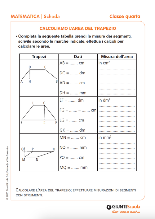 Calcoliamo l’area del trapezio | Giunti Scuola Calcoliamo l’area del trapezio | Giunti Scuola