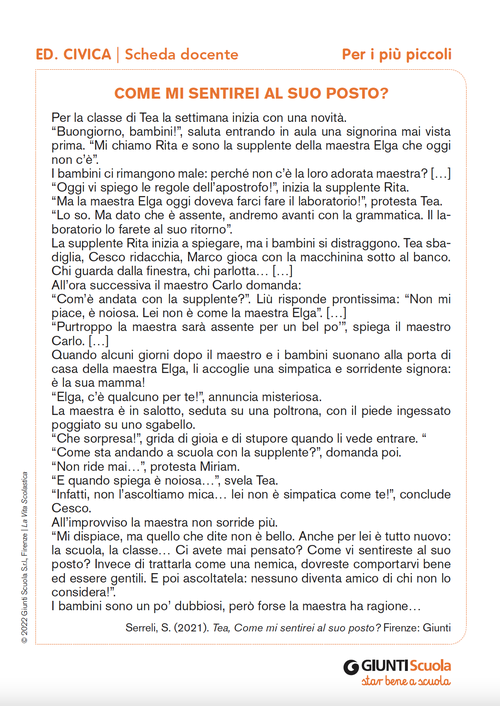 Come mi sentirei al suo posto? | Giunti Scuola