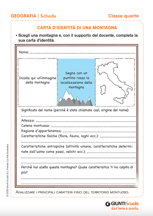 Carta d’identità di una montagna | Giunti Scuola Carta d’identità di una montagna | Giunti Scuola