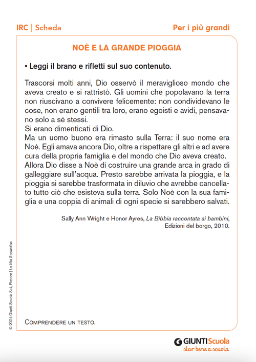 Noè e la grande pioggia | Giunti Scuola Noè e la grande pioggia | Giunti Scuola