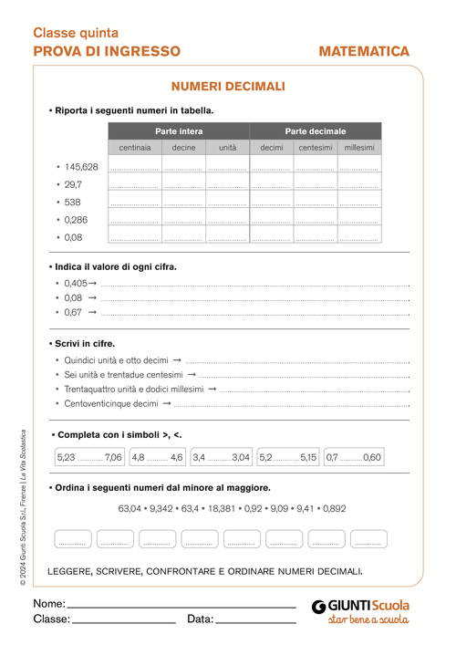 Numeri decimali | Giunti Scuola