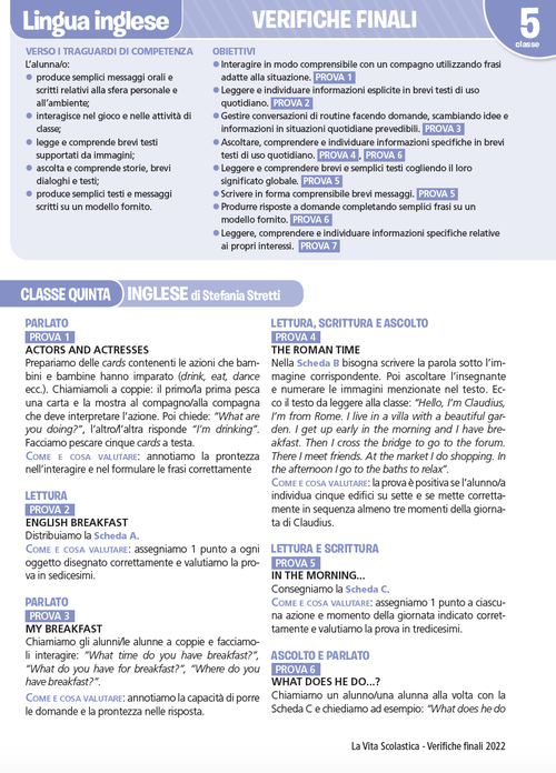 Guida alle verifiche finali | Inglese 5 | Giunti Scuola Guida alle verifiche finali | Inglese 5 | Giunti Scuola