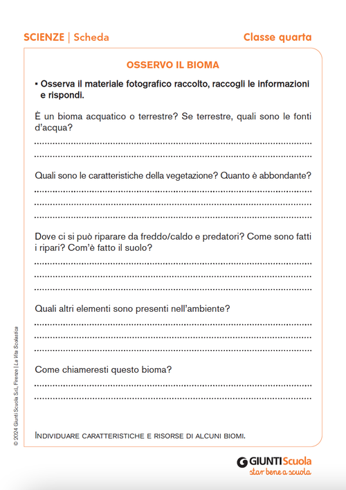 Osservo il bioma | Giunti Scuola