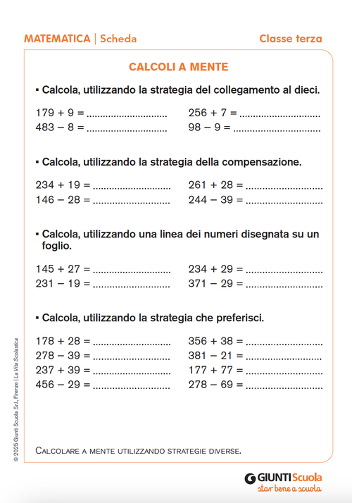 Calcoli a mente | Giunti Scuola Calcoli a mente | Giunti Scuola