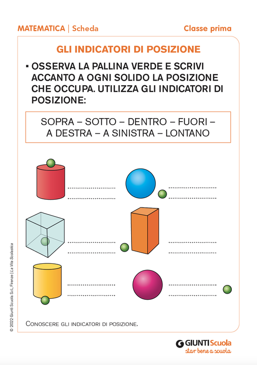 Gli indicatori di posizione | Giunti Scuola