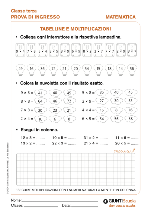 Tabelline e moltiplicazioni | Giunti Scuola Tabelline e moltiplicazioni | Giunti Scuola