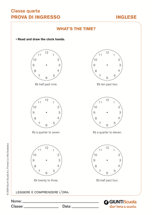 What's the time? | Giunti Scuola What's the time? | Giunti Scuola
