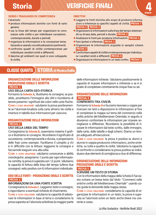 Guida alle verifiche finali | Storia 4 | Giunti Scuola Guida alle verifiche finali | Storia 4 | Giunti Scuola
