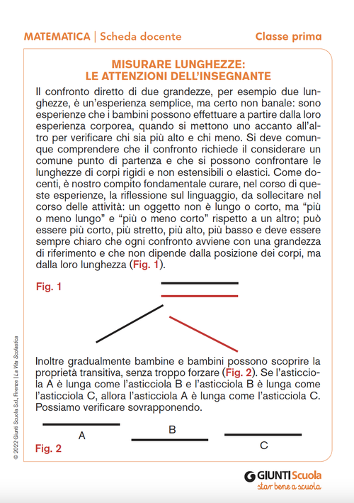 Misurare lunghezze: le attenzioni dell'insegnante | Giunti Scuola Misurare lunghezze: le attenzioni dell'insegnante | Giunti Scuola