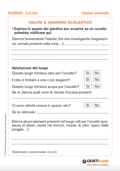 Valuta il giardino scolastico | Giunti Scuola Valuta il giardino scolastico | Giunti Scuola