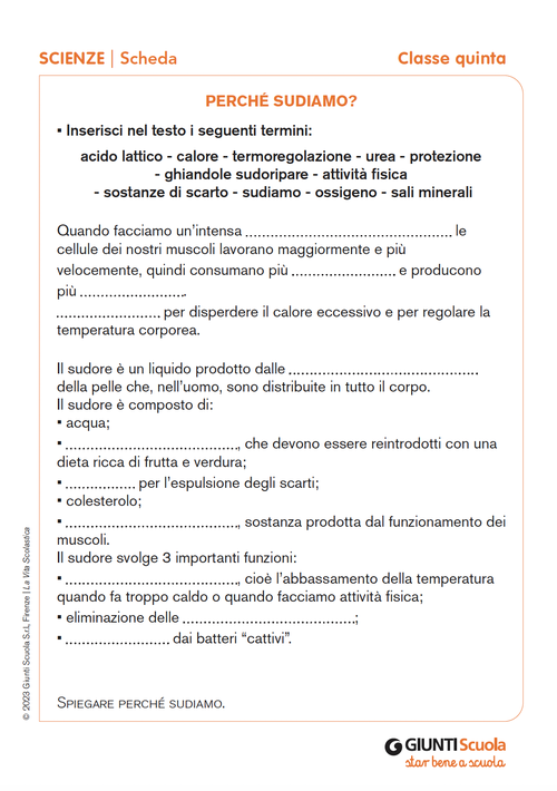 Perché sudiamo? | Giunti Scuola Perché sudiamo? | Giunti Scuola