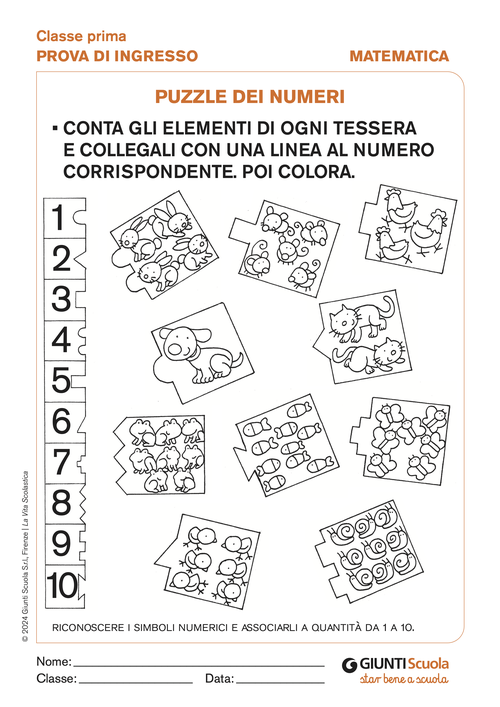Puzzle dei numeri | Giunti Scuola Puzzle dei numeri | Giunti Scuola