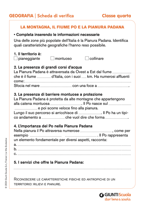 La montagna, il fiume Po e la Pianura Padana | Giunti Scuola La montagna, il fiume Po e la Pianura Padana | Giunti Scuola