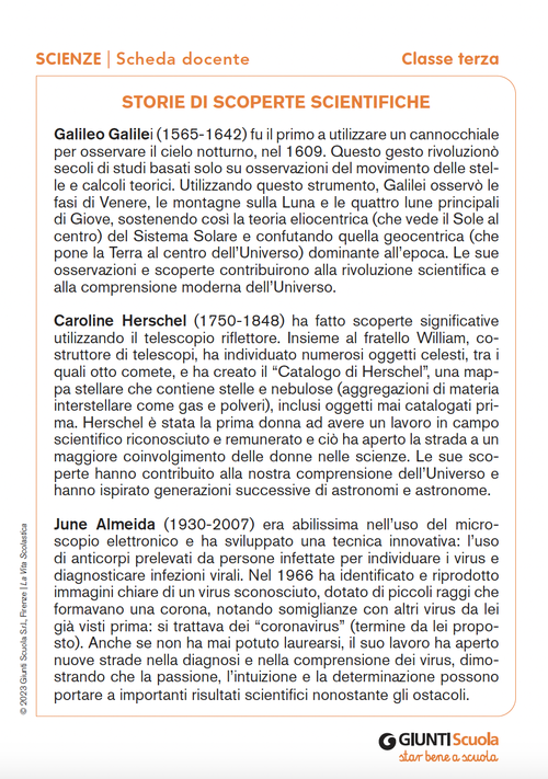 Storie di scoperte scientifiche | Giunti Scuola
