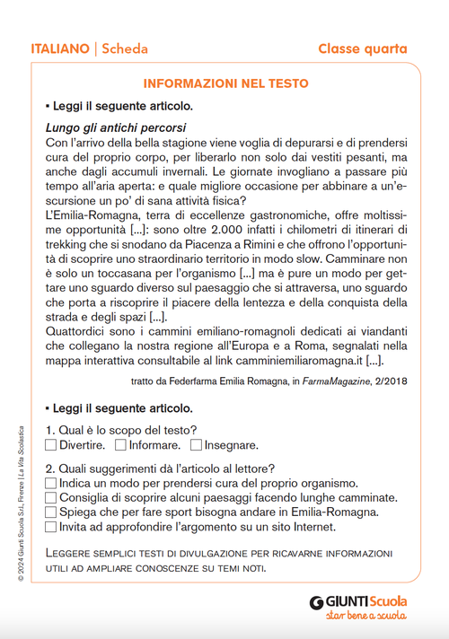 Informazioni nel testo | Giunti Scuola Informazioni nel testo | Giunti Scuola
