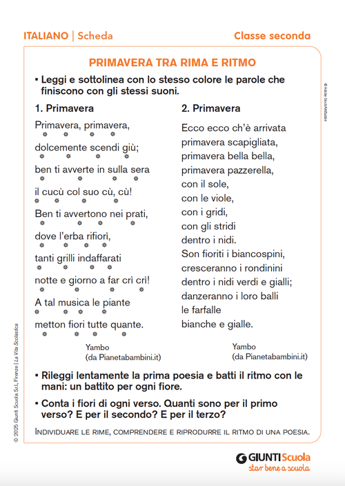Primavera tra rima e ritmo | Giunti Scuola Primavera tra rima e ritmo | Giunti Scuola