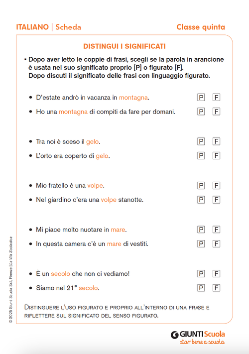 Distingui i significati | Giunti Scuola