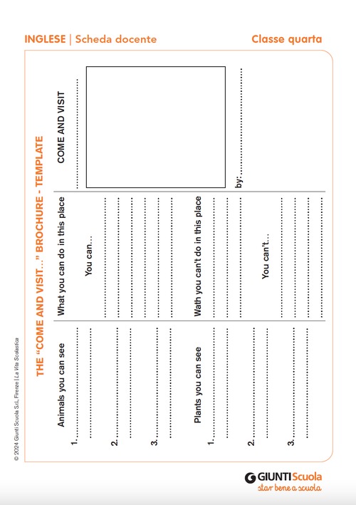 The "come and visit..." brochure - template | Giunti Scuola The "come and visit..." brochure - template | Giunti Scuola