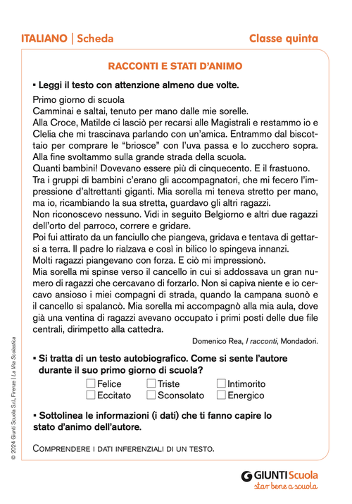 Racconti e stati d’animo | Giunti Scuola Racconti e stati d’animo | Giunti Scuola