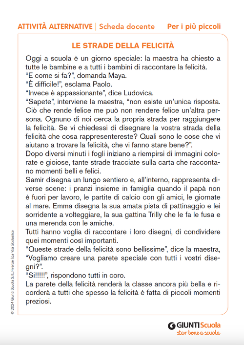 Le strade della felicità | Giunti Scuola Le strade della felicità | Giunti Scuola