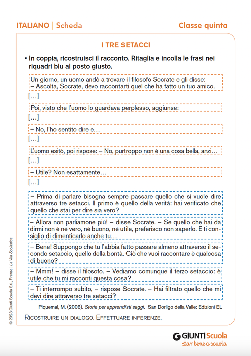 I tre setacci | Giunti Scuola