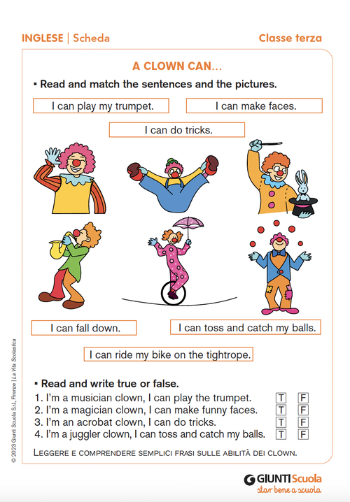A clown can... | Giunti Scuola A clown can... | Giunti Scuola