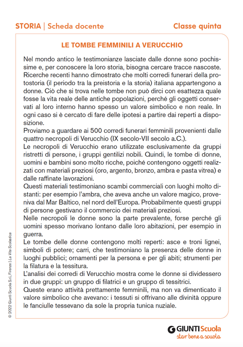 Tombe femminili a Verucchio | Giunti Scuola Tombe femminili a Verucchio | Giunti Scuola