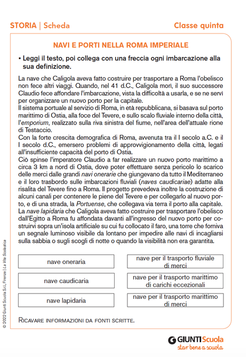 Navi e porti nella Roma imperiale | Giunti Scuola Navi e porti nella Roma imperiale | Giunti Scuola