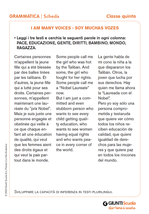 I am many voices | Giunti Scuola I am many voices | Giunti Scuola
