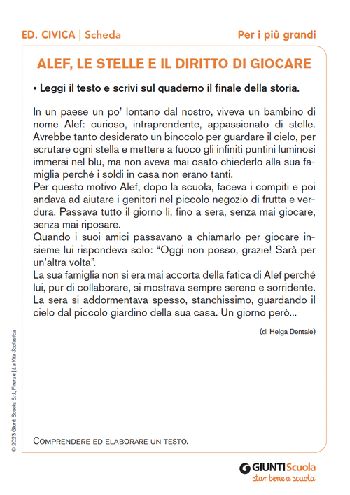 Alef, le stelle e il diritto di giocare | Giunti Scuola Alef, le stelle e il diritto di giocare | Giunti Scuola