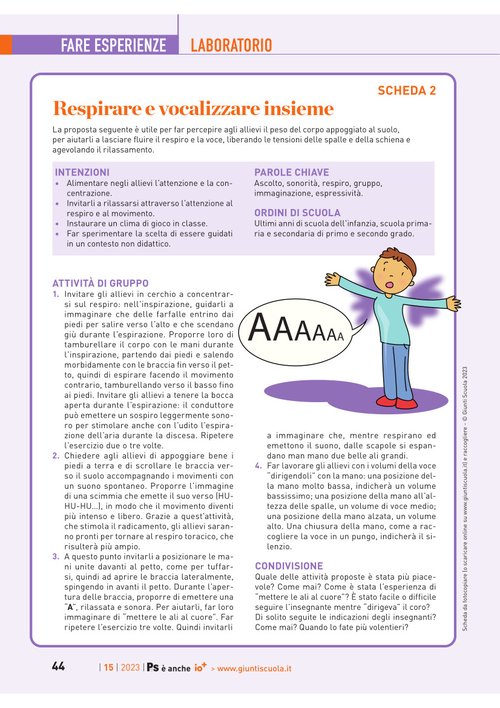 SCHEDA 2: Respirare e vocalizzare insieme | Giunti Scuola SCHEDA 2: Respirare e vocalizzare insieme | Giunti Scuola