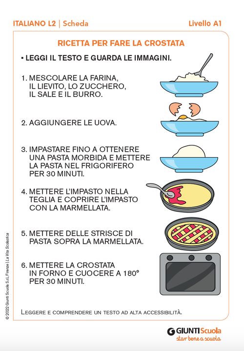 Ricetta per fare la crostata | Giunti Scuola Ricetta per fare la crostata | Giunti Scuola